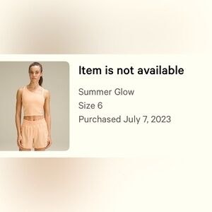 Tank, lululemon, size 6.